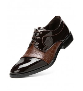 Men Cap Toe Splicing Non Slip Business Formal Shoes