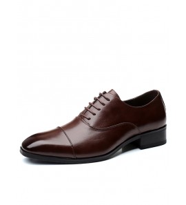 Men Microfiber Leather Non Slip Cap Toe Business Formal Dress Shoes