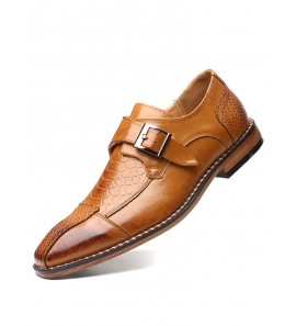 Men British Style Monk Shoes Business Formal Dress Shoes