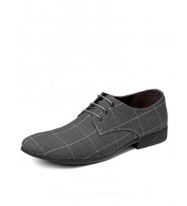 Men Pointed Toe Canvas Business Casual Dress Shoes