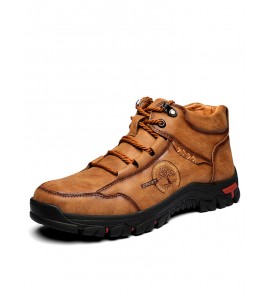 Men Durable Comfort Round Toe Lace Up Outdoor Casual Ankle Boots